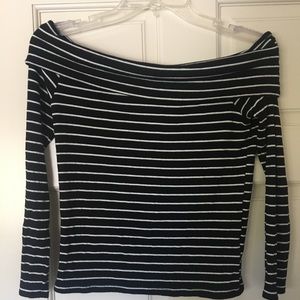 Forever 21 off the shoulder striped long sleeve
